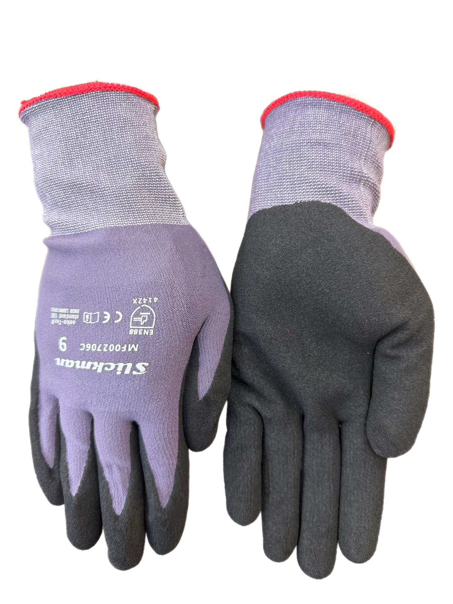 Slickman Nylon Nitrile Dipped Work Gloves