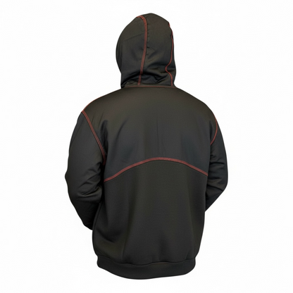 Slickman Black Dual Layer FR Hoodie with Leather Pocket