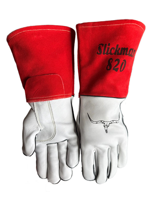 Limited Edition Red Slickman 820 Cowhide Welding Gloves