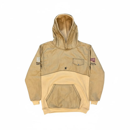 Khaki Dual Layer FR Hoodie with Leather Pocket