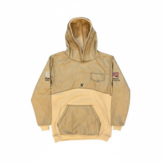 Khaki Dual Layer FR Hoodie with Leather Pocket