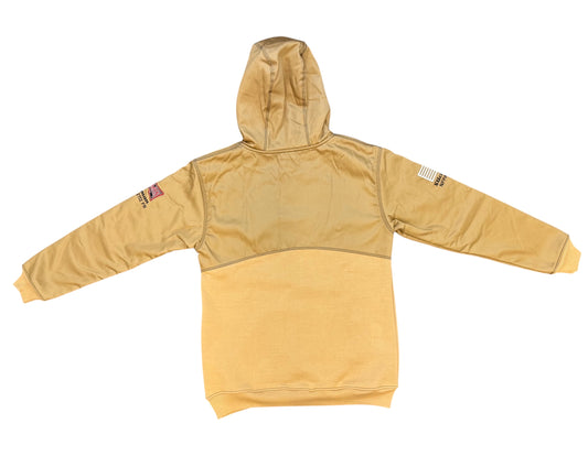 Khaki Dual Layer FR Hoodie with Leather Pocket